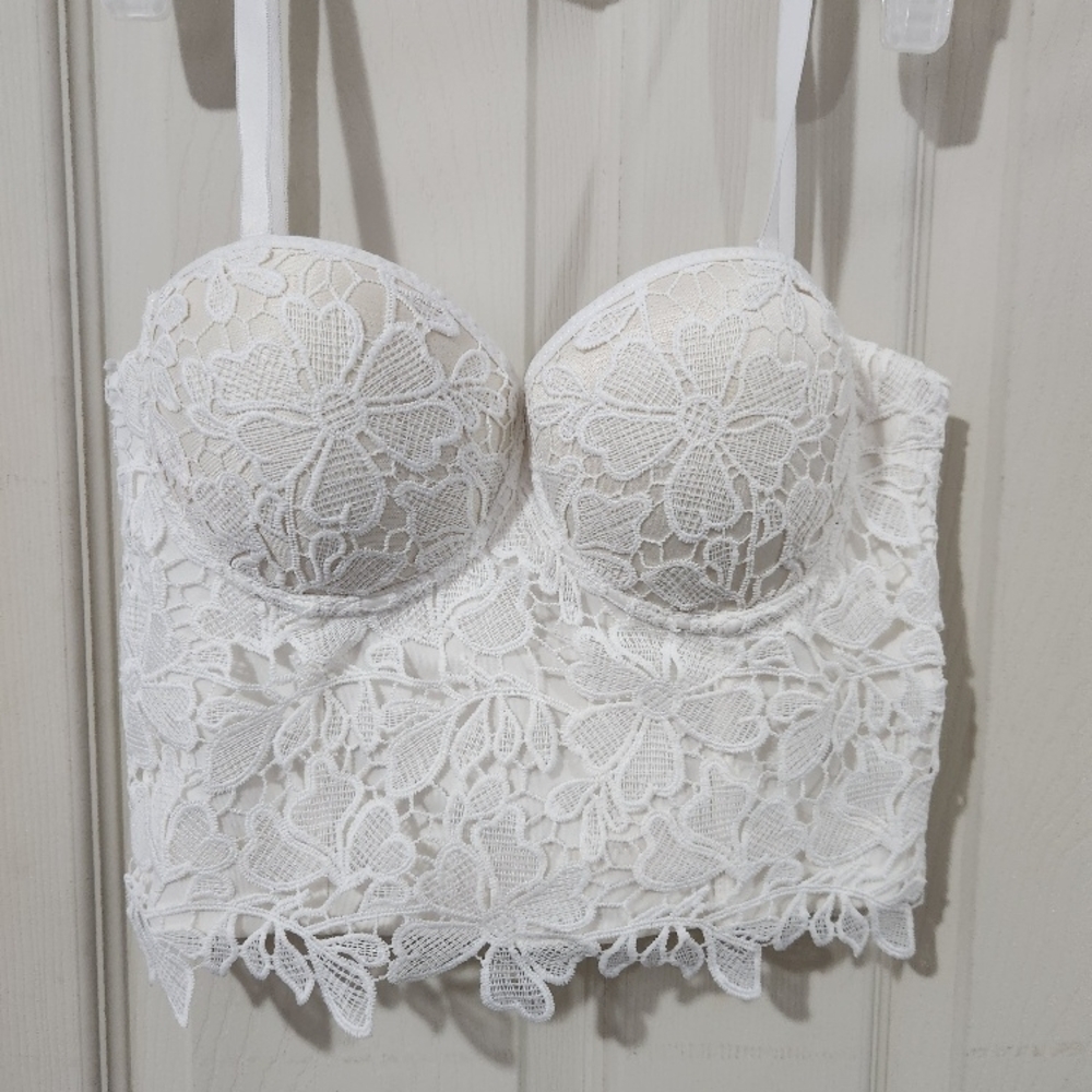 White Lace Bustier Top